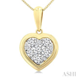 1/3 Ctw Lovebright Heart Round Cut Diamond Fashion Pendant With Chain in 14K Yellow and White Gold