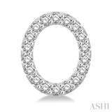 1/10 Ctw Initial 'O' Single Cut Diamond Earrings in 10K White Gold