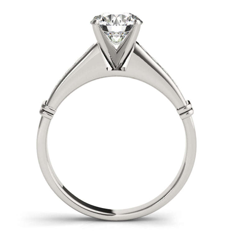 Silver Single Row Engagement Ring Channel Set