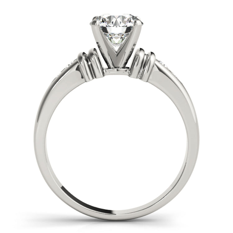Silver Single Row Engagement Ring Channel Set