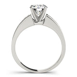 Silver Single Row Engagement Ring Channel Set