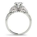Silver Single Row Engagement Ring Prong Set