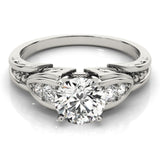 Silver Single Row Engagement Ring Prong Set