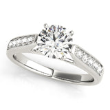 Silver Single Row Engagement Ring Channel Set
