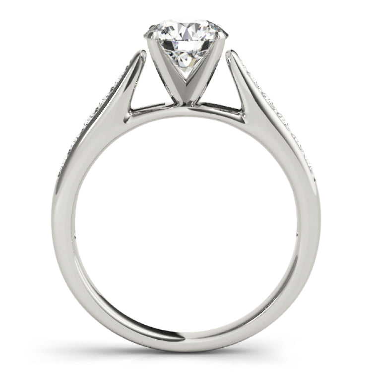 Silver Single Row Engagement Ring Channel Set