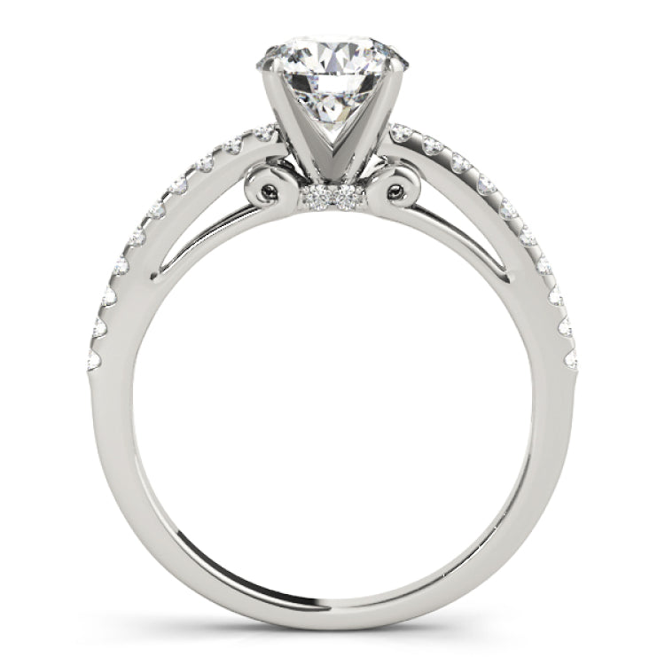 Silver Single Row Engagement Ring Prong Set