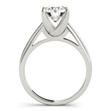 Silver Single Row Engagement Ring Channel Set