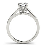 Silver Single Row Engagement Ring Prong Set