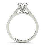 Silver Single Row Engagement Ring Prong Set
