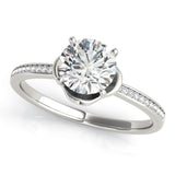 Silver Single Row Engagement Ring