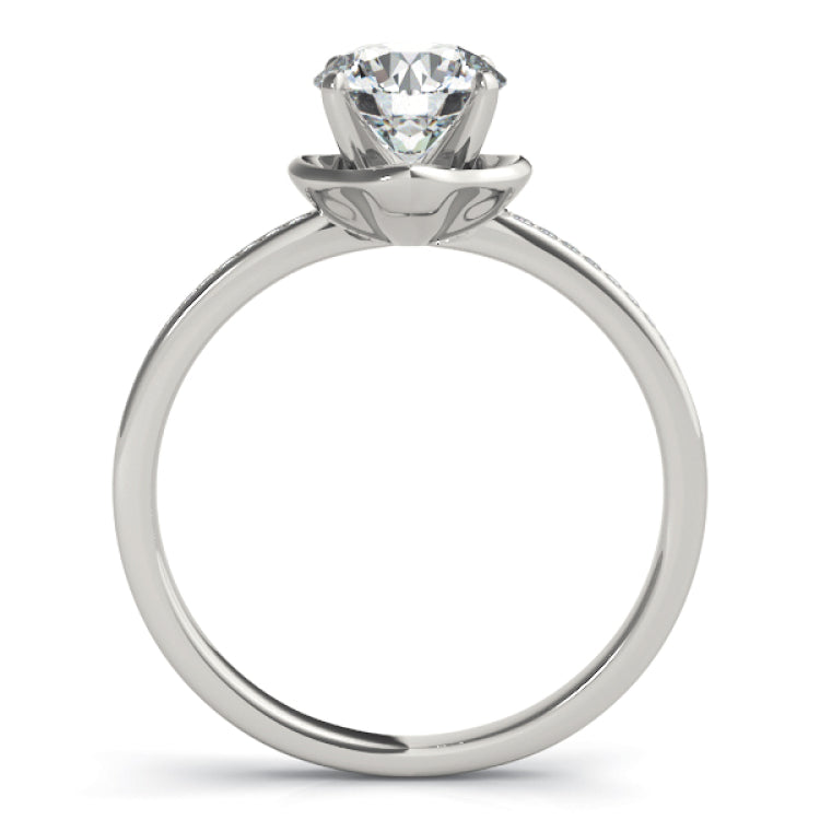 Silver Single Row Engagement Ring