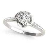 Silver Single Row Engagement Ring