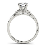 Silver Single Row Engagement Ring Prong Set