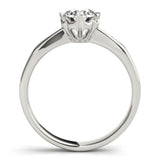 Silver Single Row Engagement Ring Prong Set