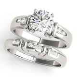 Silver Single Row Engagement Ring Channel Set