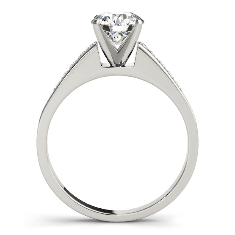 Silver Single Row Engagement Ring Channel Set