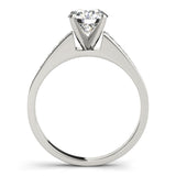 Silver Single Row Engagement Ring Channel Set