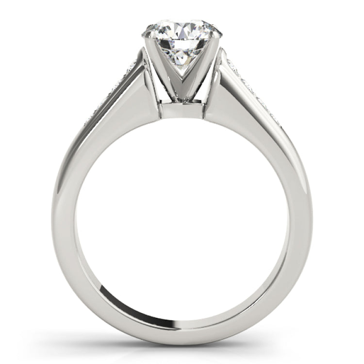Silver Single Row Engagement Ring Channel Set