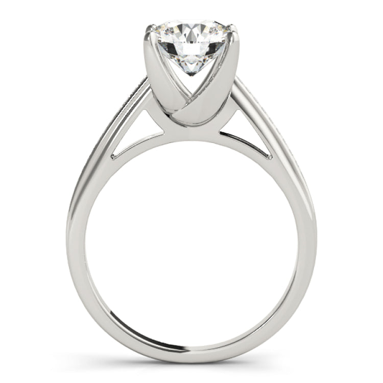 Silver Single Row Engagement Ring Channel Set