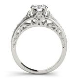 Silver Single Row Engagement Ring Prong Set