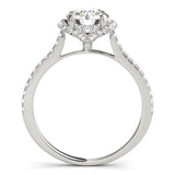 Silver Single Row Engagement Ring Prong Set