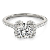 Silver Single Row Engagement Ring Prong Set