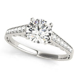 Silver Single Row Engagement Ring Prong Set