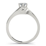 Silver Single Row Engagement Ring