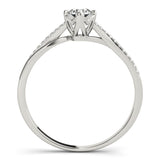 Silver Single Row Engagement Ring Prong Set