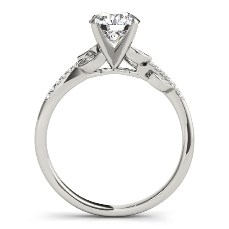 Silver Single Row Engagement Ring Prong Set