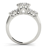 Silver Single Row Engagement Ring Prong Set