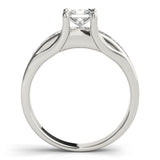 Silver Single Row Engagement Ring Channel Set