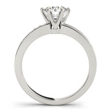 Silver Single Row Engagement Ring Channel Set