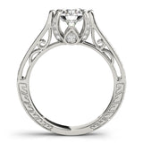 Silver Single Row Engagement Ring Prong Set