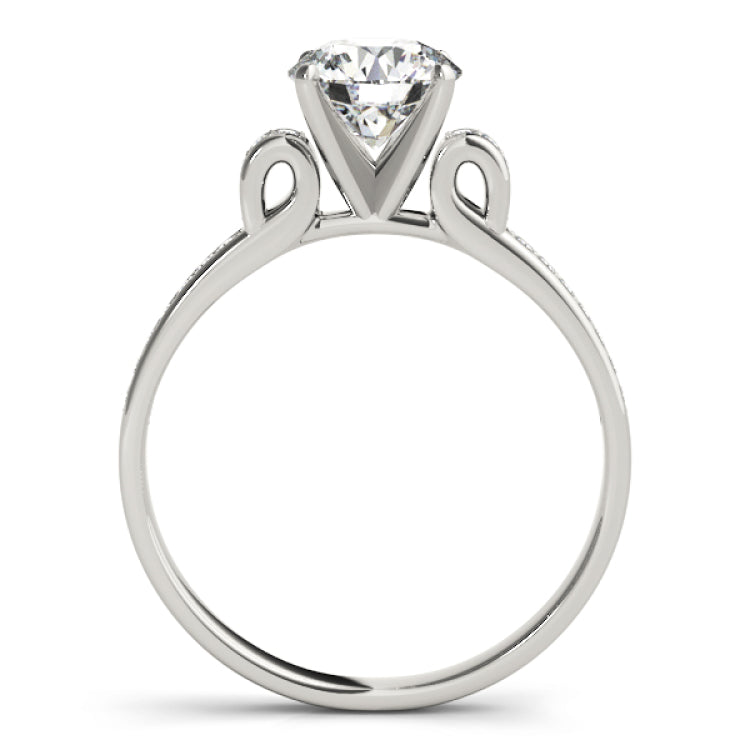 Silver Single Row Engagement Ring Prong Set