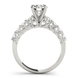Silver Single Row Engagement Ring Prong Set