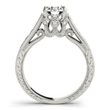 Silver Single Row Engagement Ring Prong Set