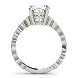 Silver Single Row Engagement Ring Prong Set