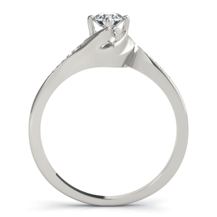 Silver Single Row Engagement Ring