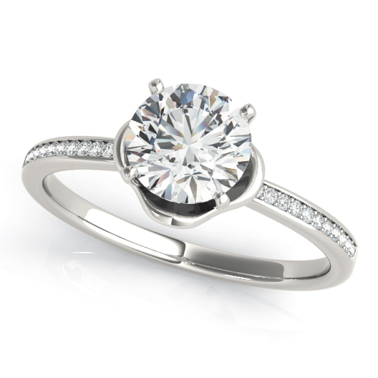 Silver Single Row Engagement Ring