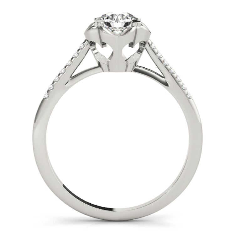 Silver Single Row Engagement Ring