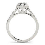 Silver Single Row Engagement Ring