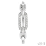 1/10 Ctw Round Cut Diamond Paperclip Hoop Earring in Sterling Silver