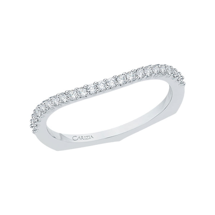 Prong Set Diamond Wedding Band in 14K White Gold