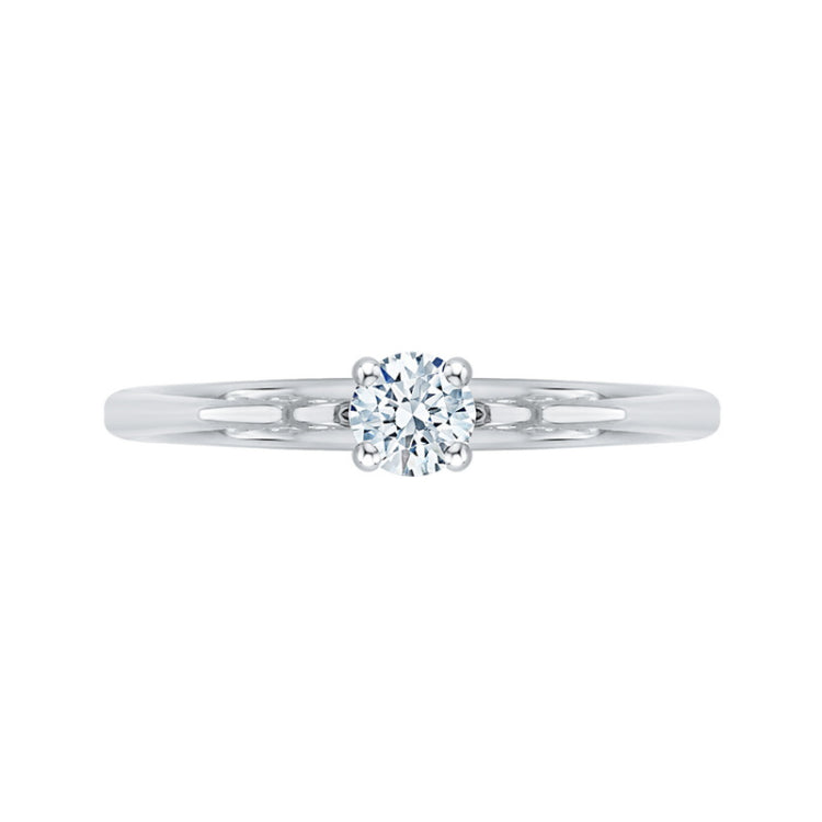 Diamond Solitaire Petite Engagement Ring in 14K White Gold
