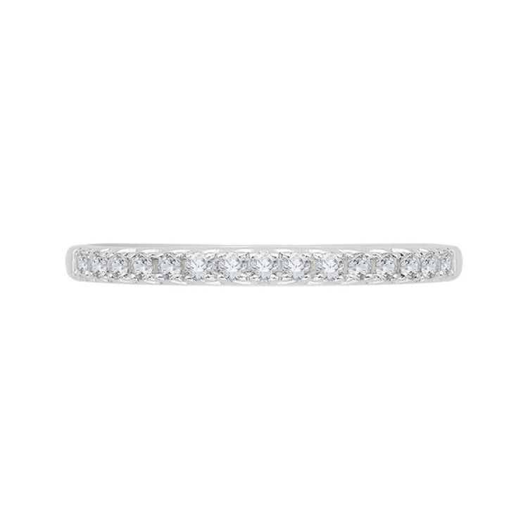 Euro Shank Diamond Wedding Band in 14K White Gold