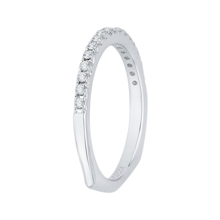 Euro Shank Diamond Wedding Band in 14K White Gold