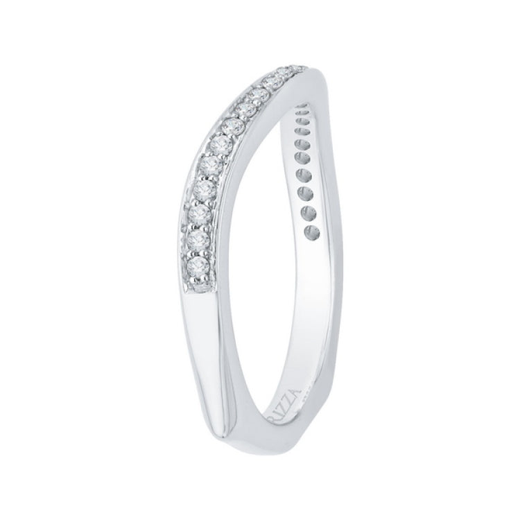 Euro Shank Diamond Wedding Band in 14K White Gold
