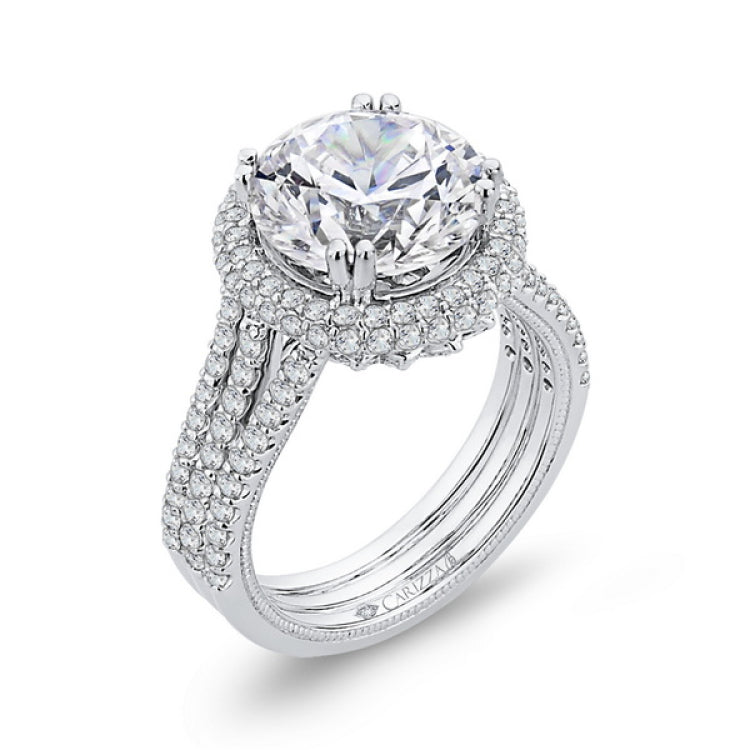 Diamond Engagement Ring in 18K White Gold (Semi-Mount)