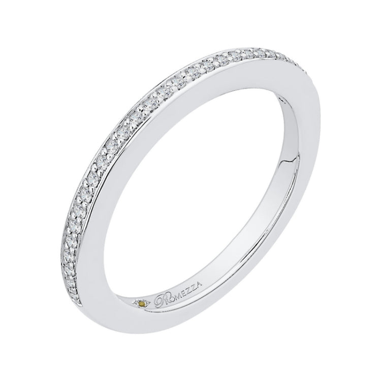 Round Diamond Wedding Band in 14K White Gold